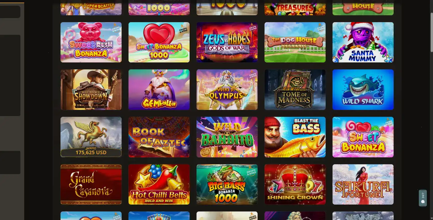 пример интерфейса выигрыша в Лекс Казино